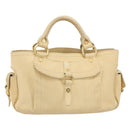 CELINE Boogie Bag Leather Beige Gold Auth 196610-13