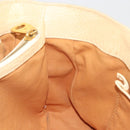 CELINE Boogie Bag Leather Beige Gold Auth 196610-21