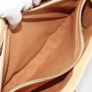CELINE Boogie Bag Leather Beige Gold Auth 196610-24