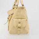 CELINE Boogie Bag Leather Beige Gold Auth 196610-3
