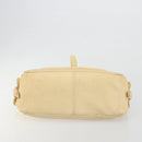 CELINE Boogie Bag Leather Beige Gold Auth 196610-5