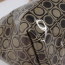 Salvatore Ferragamo Shoulder Bag Vinyl Beige Silver Auth 196611A-11