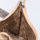 Salvatore Ferragamo Shoulder Bag Vinyl Beige Silver Auth 196611A-18