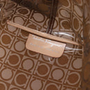 Salvatore Ferragamo Shoulder Bag Vinyl Beige Silver Auth 196611A-19