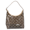 Salvatore Ferragamo Shoulder Bag Vinyl Beige Silver Auth 196611A-2