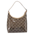 Salvatore Ferragamo Shoulder Bag Vinyl Beige Silver Auth 196611A-3
