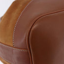 Burberrys Shoulder Bag Leather Suede Brown Gold Auth 196612A-10