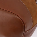 Burberrys Shoulder Bag Leather Suede Brown Gold Auth 196612A-11