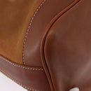 Burberrys Shoulder Bag Leather Suede Brown Gold Auth 196612A-12