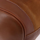 Burberrys Shoulder Bag Leather Suede Brown Gold Auth 196612A-13