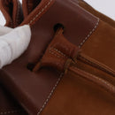 Burberrys Shoulder Bag Leather Suede Brown Gold Auth 196612A-15