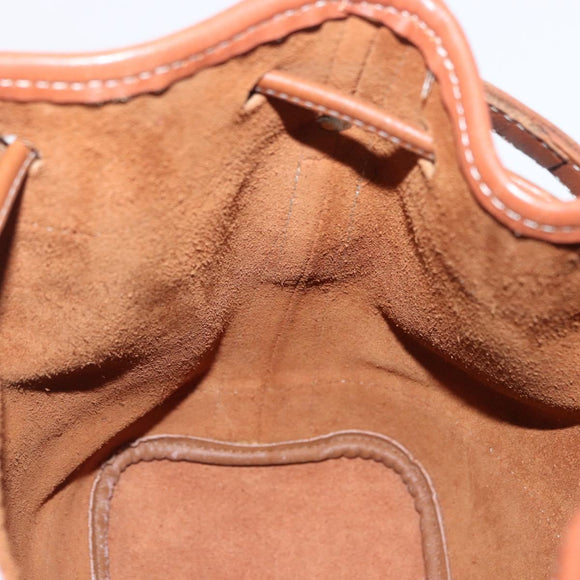 Burberrys Shoulder Bag Leather Suede Brown Gold Auth 196612A