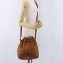 Burberrys Shoulder Bag Leather Suede Brown Gold Auth 196612A-19