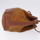 Burberrys Shoulder Bag Leather Suede Brown Gold Auth 196612A-4