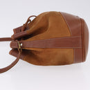 Burberrys Shoulder Bag Leather Suede Brown Gold Auth 196612A-5