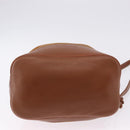 Burberrys Shoulder Bag Leather Suede Brown Gold Auth 196612A-9