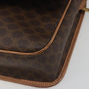 CELINE Macadam Canvas Shoulder Bag PVC Leather Brown Gold Auth 196617-10