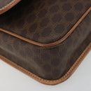 CELINE Macadam Canvas Shoulder Bag PVC Leather Brown Gold Auth 196617-11