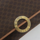 CELINE Macadam Canvas Shoulder Bag PVC Leather Brown Gold Auth 196617-14