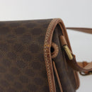 CELINE Macadam Canvas Shoulder Bag PVC Leather Brown Gold Auth 196617-15