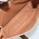 CELINE Macadam Canvas Shoulder Bag PVC Leather Brown Gold Auth 196617-18