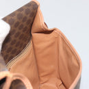 CELINE Macadam Canvas Shoulder Bag PVC Leather Brown Gold Auth 196617-19