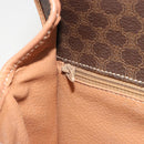 CELINE Macadam Canvas Shoulder Bag PVC Leather Brown Gold Auth 196617-21