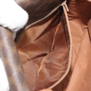 CELINE Macadam Canvas Shoulder Bag PVC Leather Brown Gold Auth 196617-22