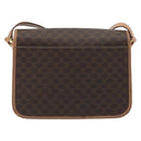CELINE Macadam Canvas Shoulder Bag PVC Leather Brown Gold Auth 196617-3