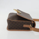 CELINE Macadam Canvas Shoulder Bag PVC Leather Brown Gold Auth 196617-4