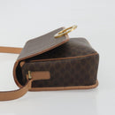 CELINE Macadam Canvas Shoulder Bag PVC Leather Brown Gold Auth 196617-5