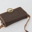 CELINE Macadam Canvas Shoulder Bag PVC Leather Brown Gold Auth 196617-6