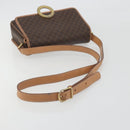 CELINE Macadam Canvas Shoulder Bag PVC Leather Brown Gold Auth 196617-7