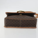 CELINE Macadam Canvas Shoulder Bag PVC Leather Brown Gold Auth 196617-9