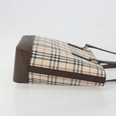 BURBERRY Nova Check Hand Bag Canvas Beige Silver Auth 196618A-4