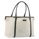 GUCCI GG Supreme Tote Bag PVC White Gold 197953 Auth 196619-1