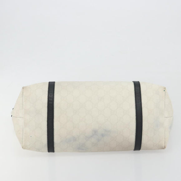 GUCCI GG Supreme Tote Bag PVC White Gold 197953 Auth 196619