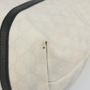 GUCCI GG Supreme Tote Bag PVC White Gold 197953 Auth 196619-11