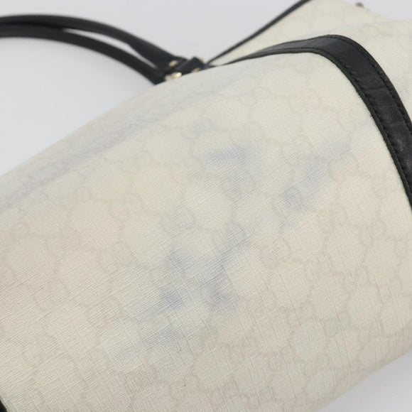 GUCCI GG Supreme Tote Bag PVC White Gold 197953 Auth 196619