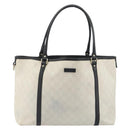 GUCCI GG Supreme Tote Bag PVC White Gold 197953 Auth 196619-2