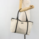 GUCCI GG Supreme Tote Bag PVC White Gold 197953 Auth 196619-23