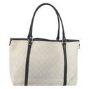 GUCCI GG Supreme Tote Bag PVC White Gold 197953 Auth 196619-3