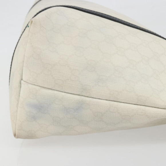 GUCCI GG Supreme Tote Bag PVC White Gold 197953 Auth 196619