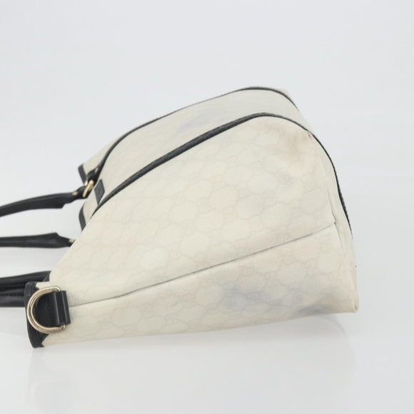 GUCCI GG Supreme Tote Bag PVC White Gold 197953 Auth 196619