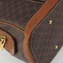 CELINE Macadam Canvas Hand Bag PVC Leather Brown Gold Auth 196621A-11