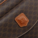 CELINE Macadam Canvas Hand Bag PVC Leather Brown Gold Auth 196621A-14