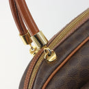 CELINE Macadam Canvas Hand Bag PVC Leather Brown Gold Auth 196621A-15