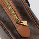 CELINE Macadam Canvas Hand Bag PVC Leather Brown Gold Auth 196621A-16