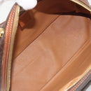 CELINE Macadam Canvas Hand Bag PVC Leather Brown Gold Auth 196621A-18