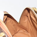 CELINE Macadam Canvas Hand Bag PVC Leather Brown Gold Auth 196621A-19